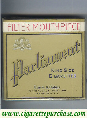 Parliament Benson and Hedges Filter Mouthpiece King Size Cigarettes wide flat hard box
